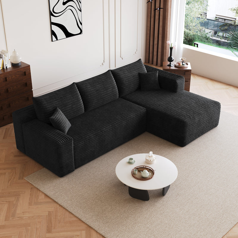 95" Cloud Sectional Sofa, Modern Minimalist Upholstered Couch by HouseOfZazla