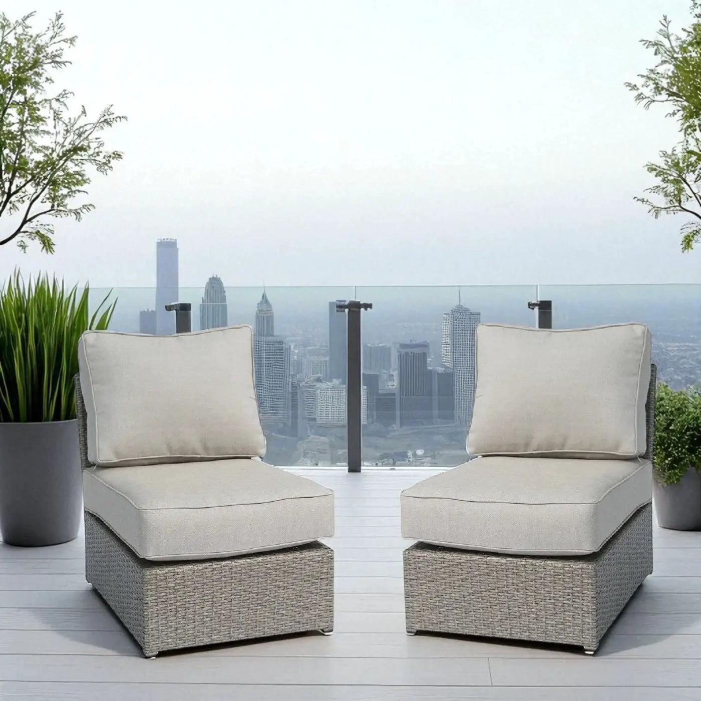 Armless Patio Chair With Cushions by HouseOfZazla