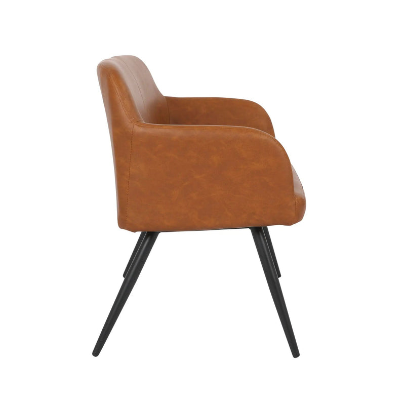 Daniella - Industrial High Back Bench - Black / Camel by HouseOfZazla