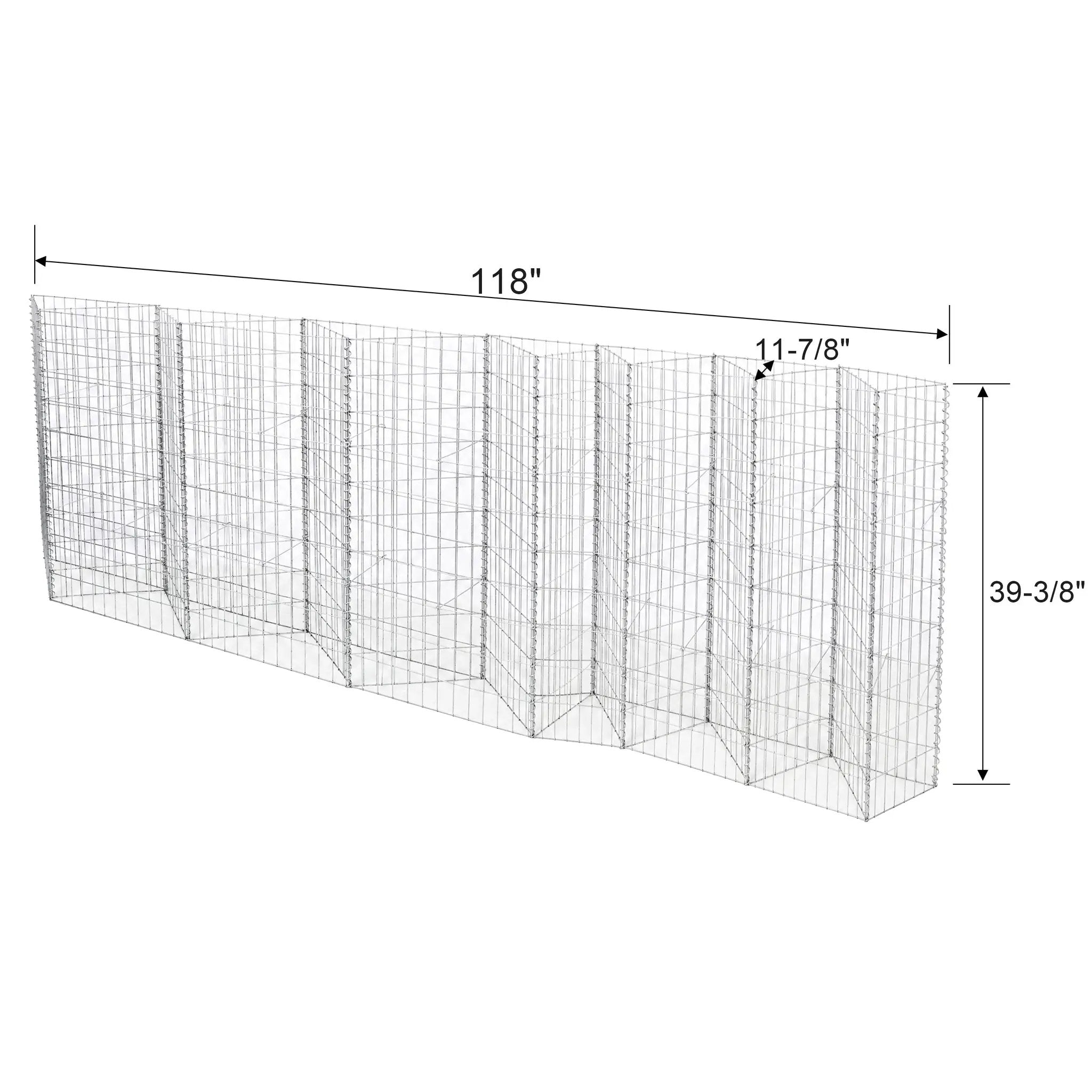Galvanized Steel Tall Gabion Basket with Multiple Compartments by HouseOfZazla