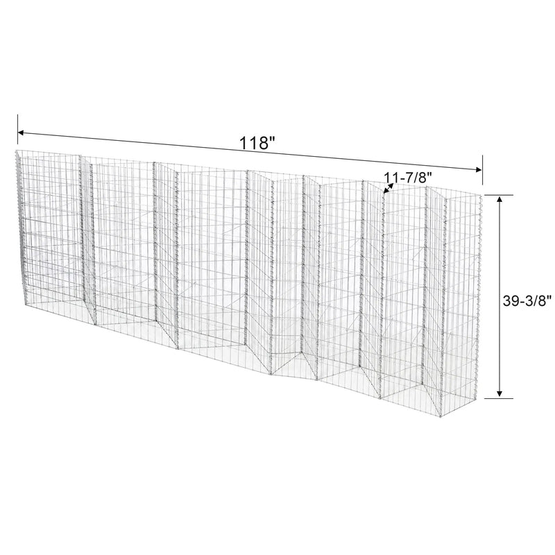 Galvanized Steel Tall Gabion Basket with Multiple Compartments by HouseOfZazla