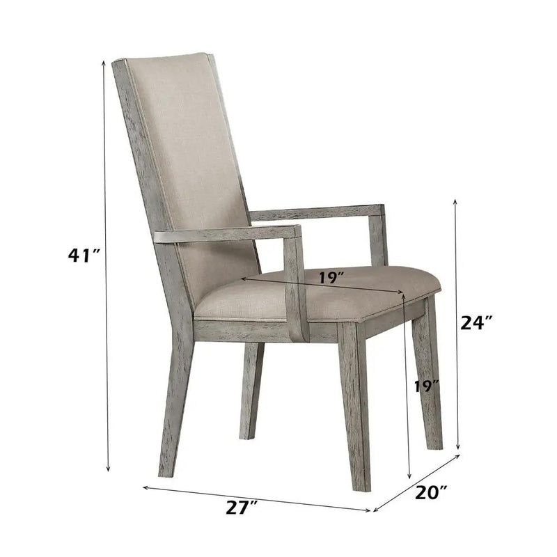 Rocky - Arm Chair (Set of 2) - Fabric & Gray Oak by Unique Piece Furniture