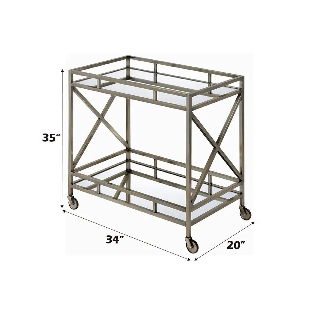 Kristensen - Serving Cart - Mirrored & Antique Gold by Unique Piece Furniture