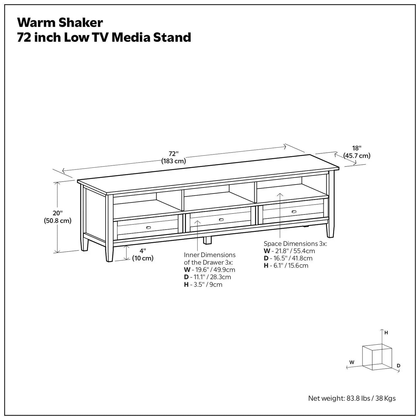 Warm Shaker - Handcrafted Low TV Media Stand by HouseOfZazla
