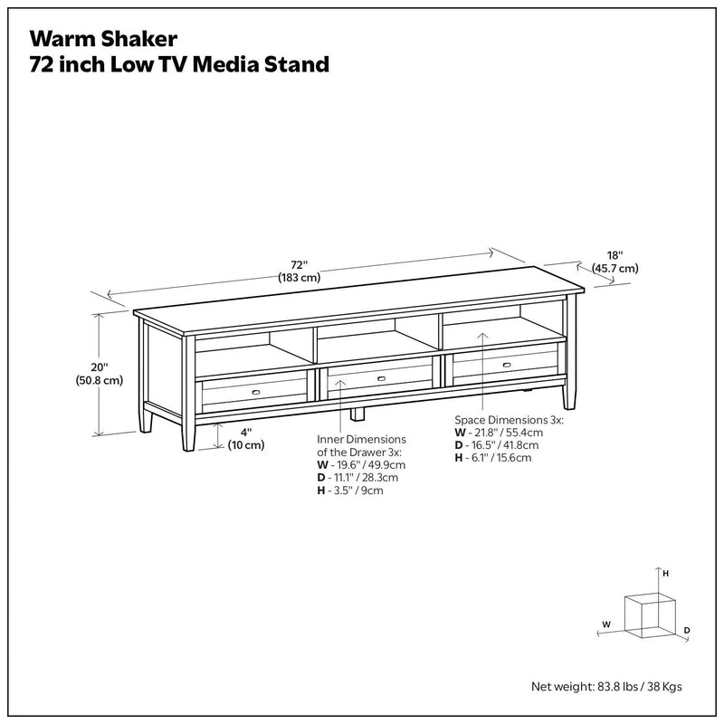 Warm Shaker - Handcrafted Low TV Media Stand by Unique Piece Furniture