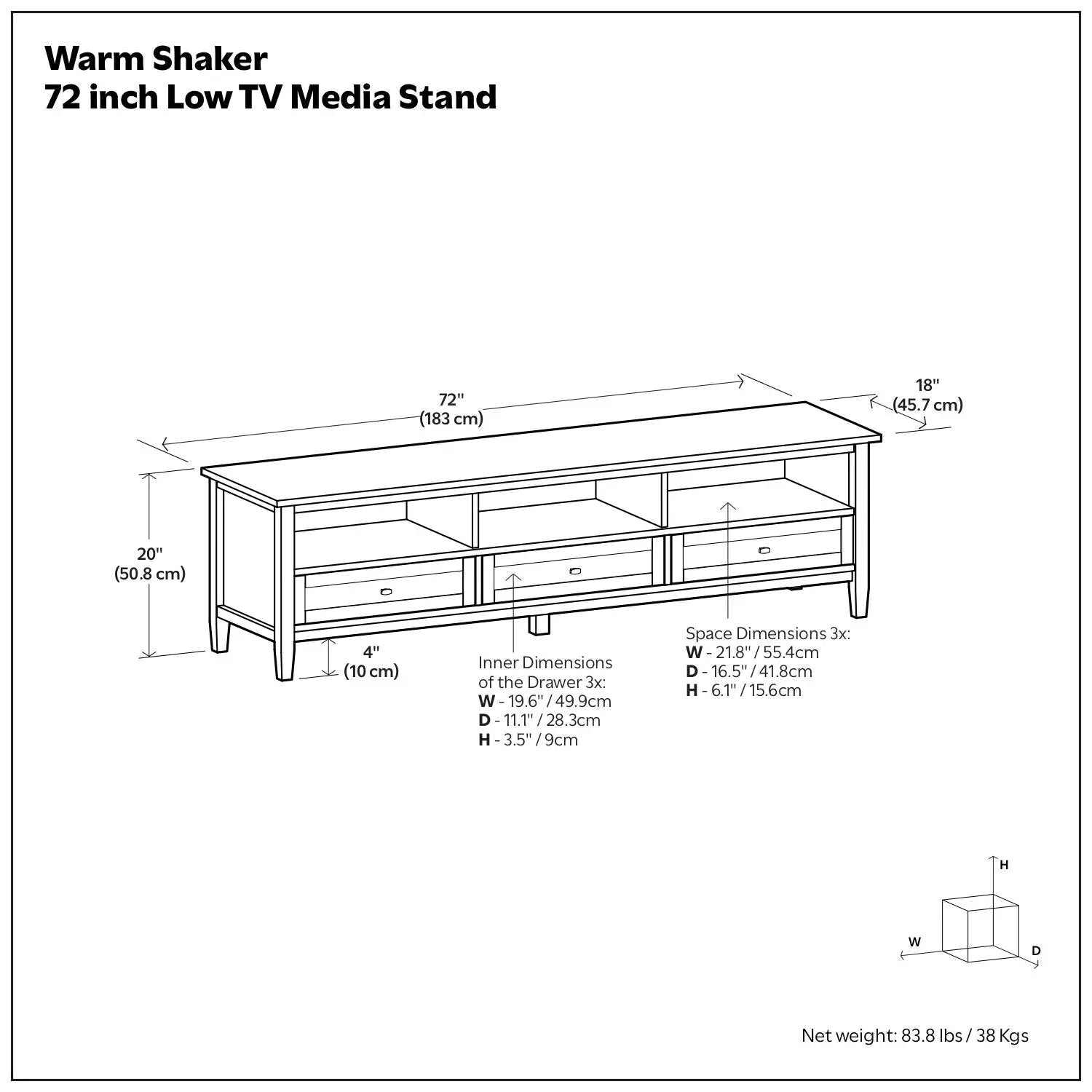 Warm Shaker - Handcrafted Low TV Media Stand by HouseOfZazla