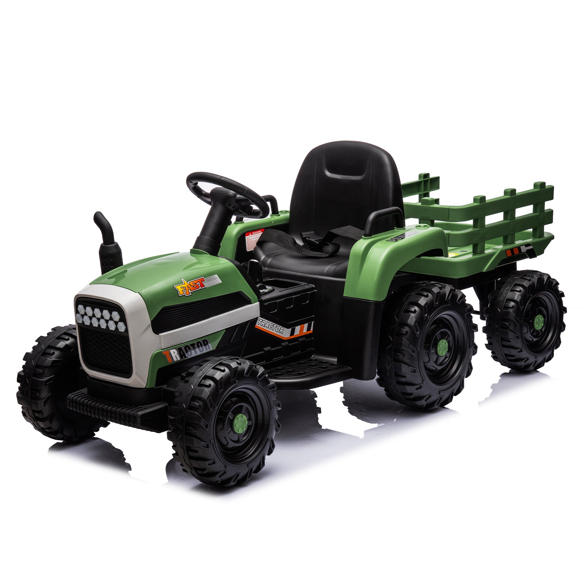 Ride On Tractor With Trailer - 24V Battery Powered Electric Tractor Toy by HouseOfZazla