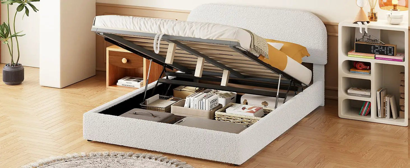 Upholstered Platform Bed With Hydraulic Storage System by HouseOfZazla