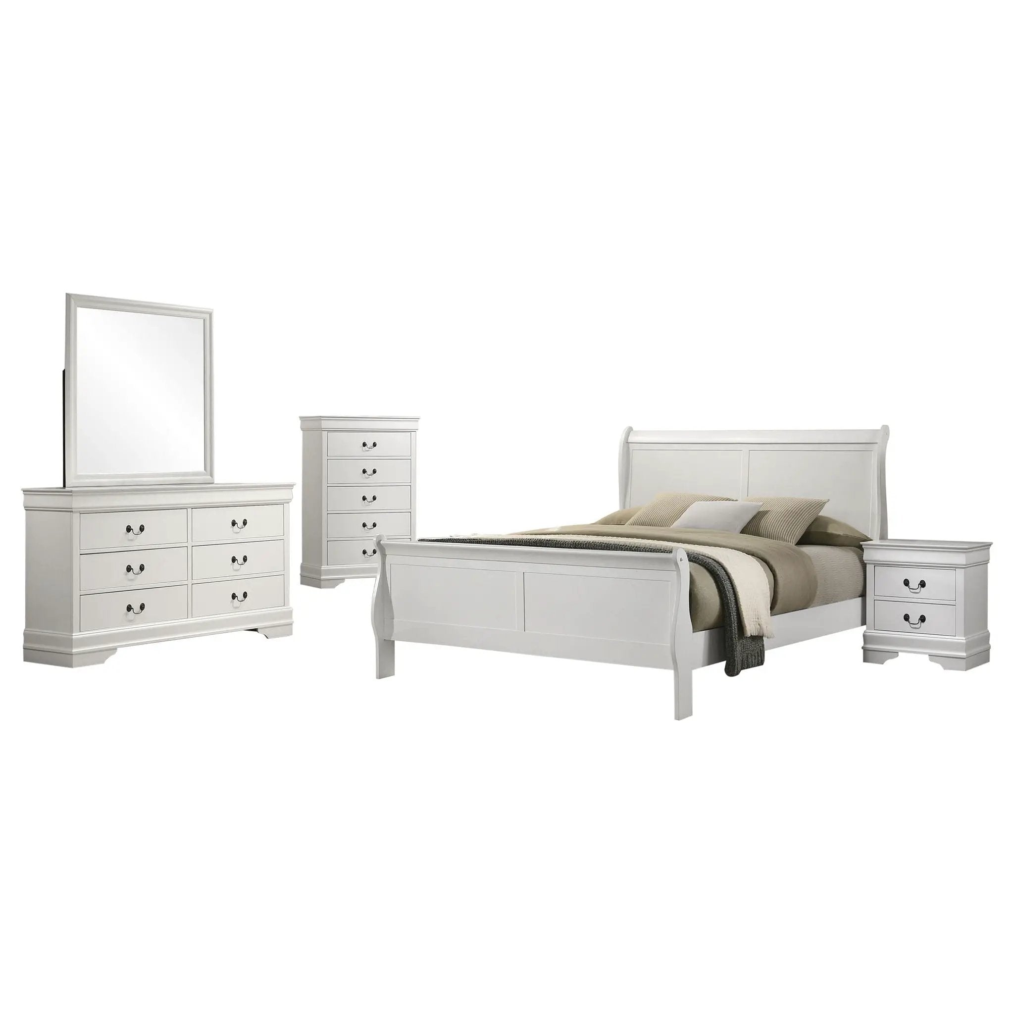 Louis Philippe 5-piece Eastern King Bedroom Set White by Unique Piece Furniture