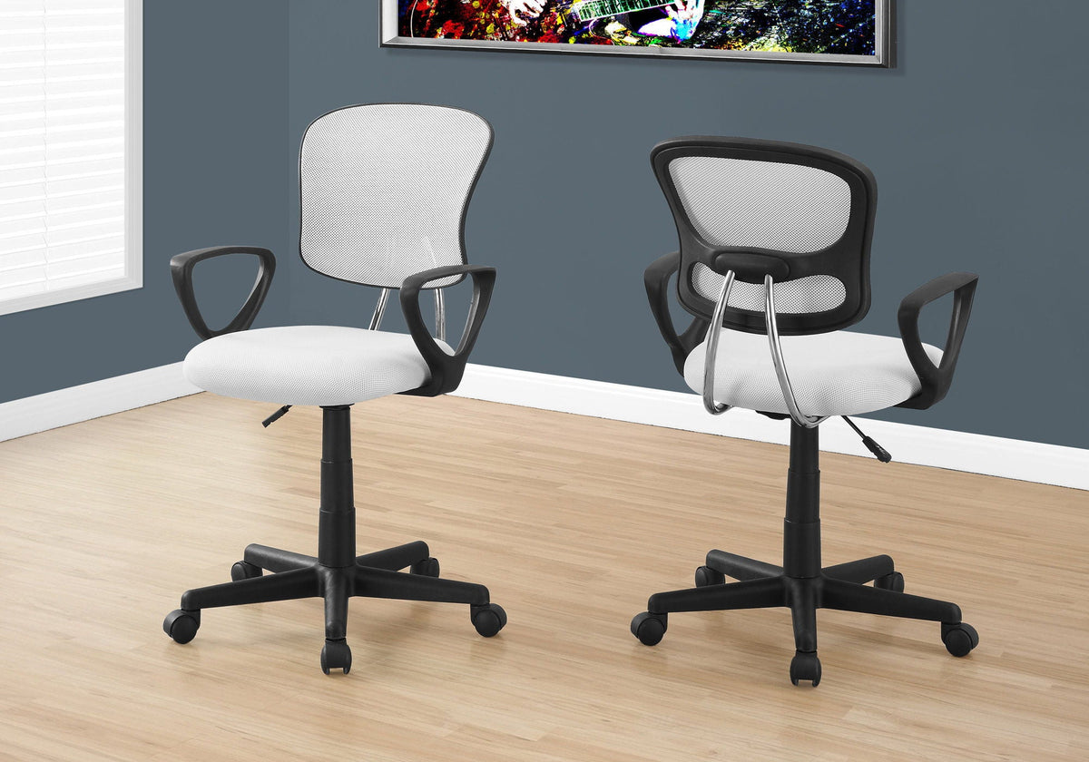 Ergonomic Adjustable Office Chair with Swivel and Armrests - Dark Gray or White