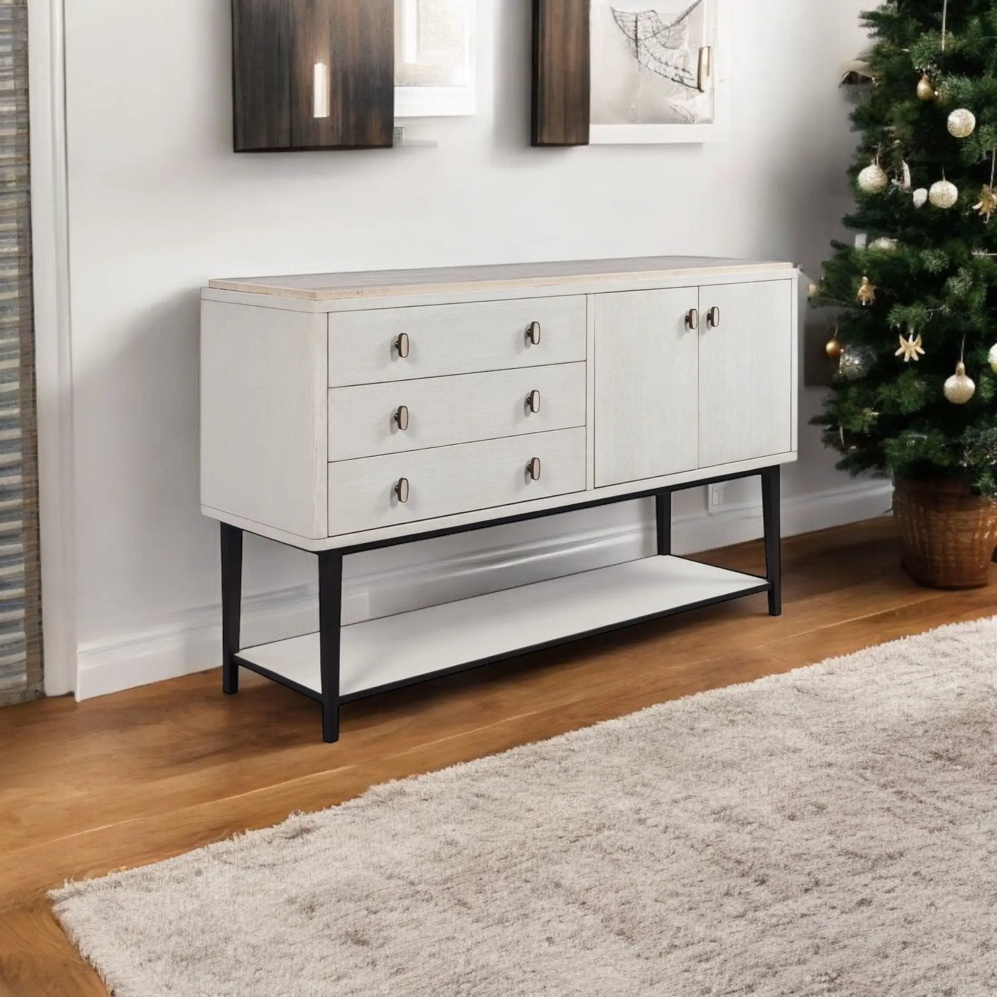 Server With Base - White by Unique Piece Furniture
