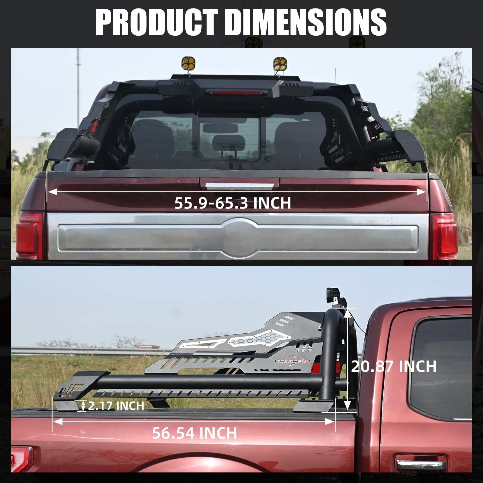 Universal Truck Bed Roll Bar, Steel Chase Rack Sport Bar by HouseOfZazla