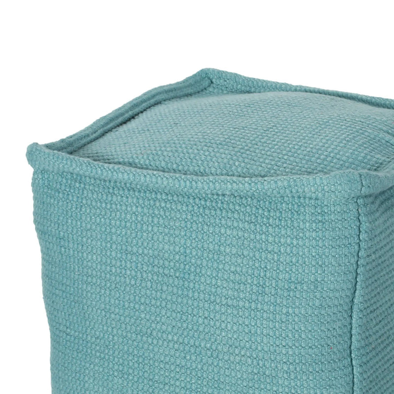 Hansolo - Yarn Square Pouf Ottoman Or Floor Cushion - Teal by Unique Piece Furniture