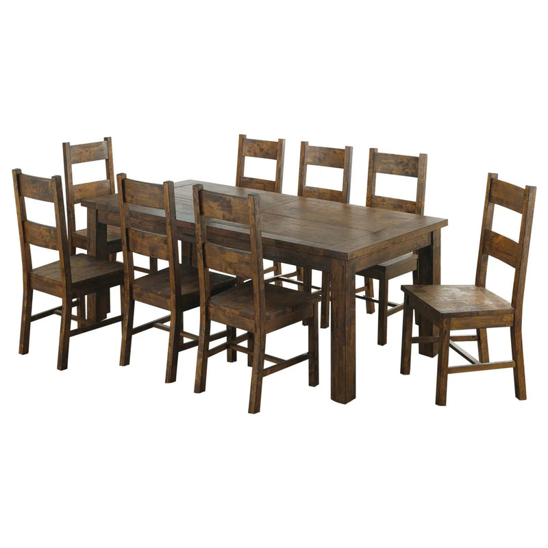 Coleman 9-piece Rectangular Dining Set Rustic Golden Brown by Unique Piece Furniture