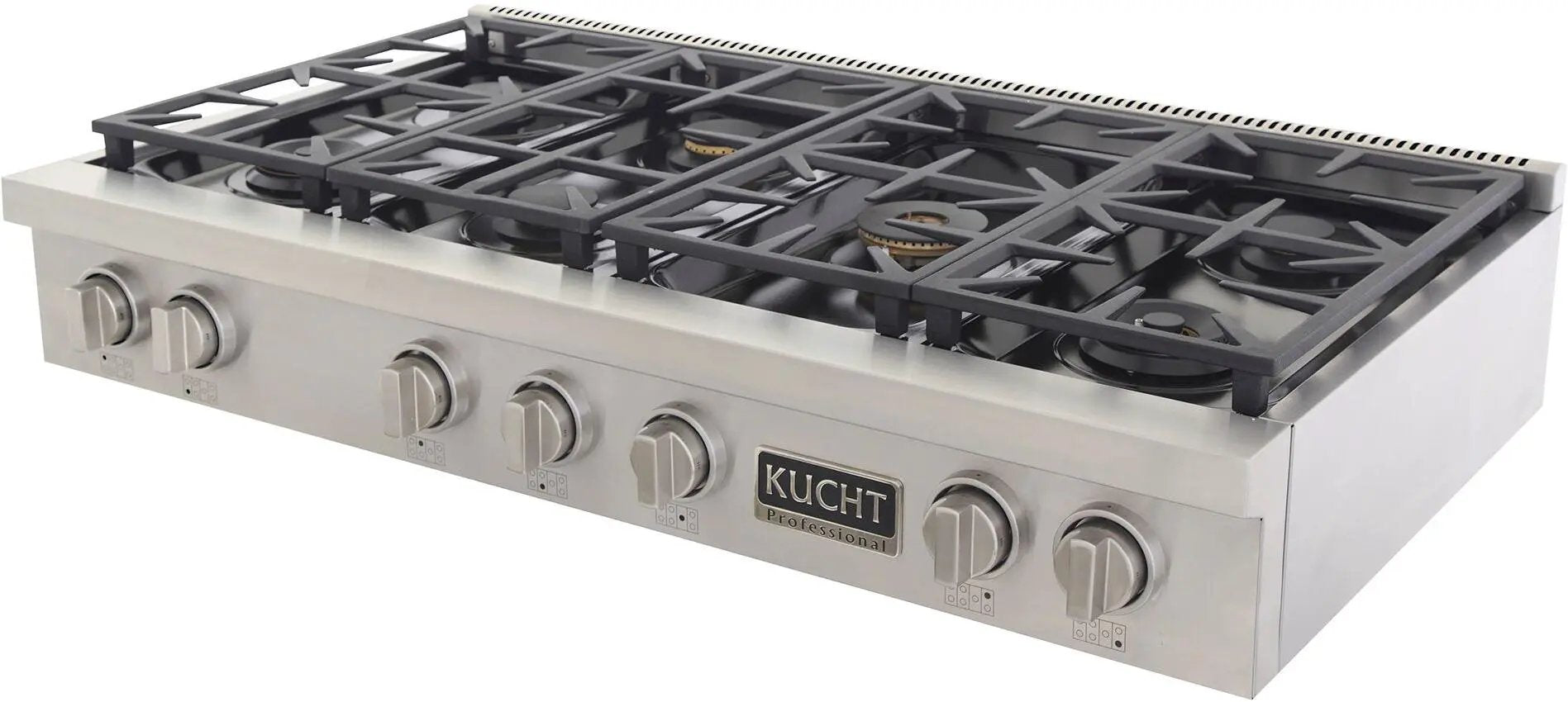 Kucht 48" Stainless Propane Cooktop, KFX489T/LP-S by Farmhouse Kitchen and Bath