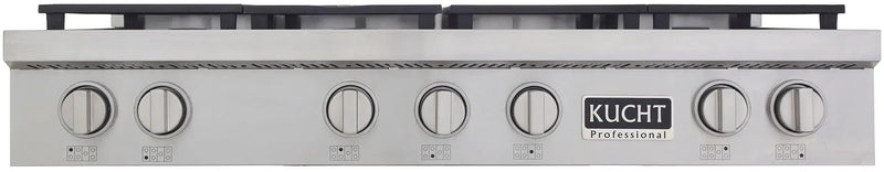 Kucht 48" Stainless Propane Cooktop, KFX489T/LP-S by Farmhouse Kitchen and Bath