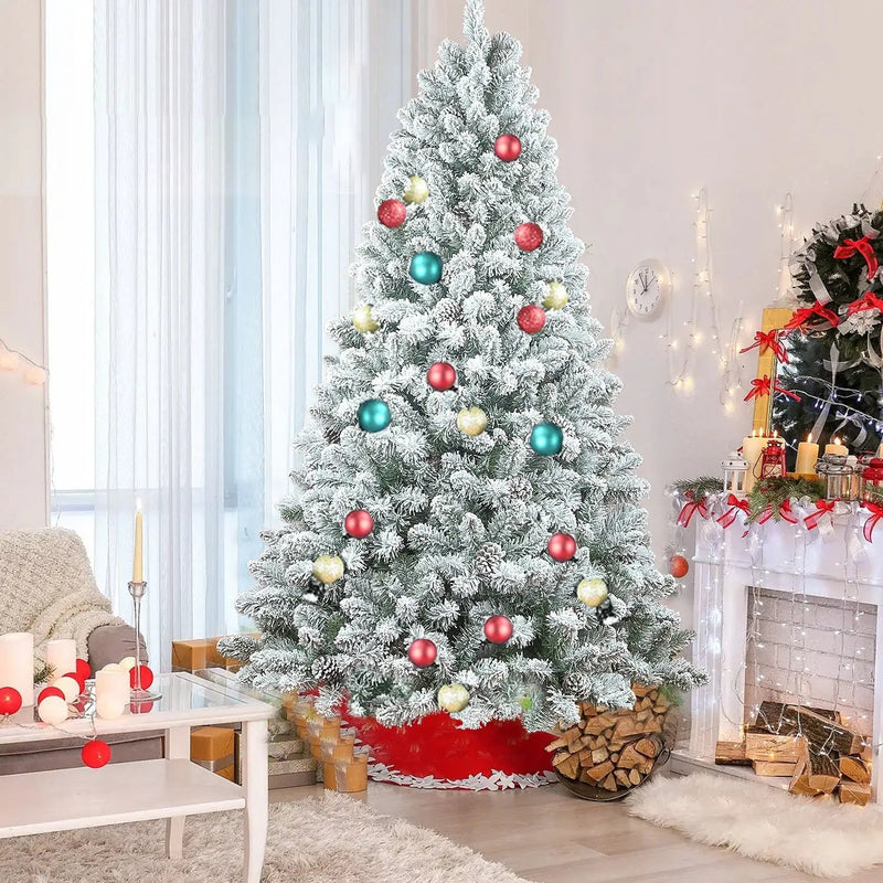 5FT Flocked Christmas Tree with Pine Cones by HouseOfZazla