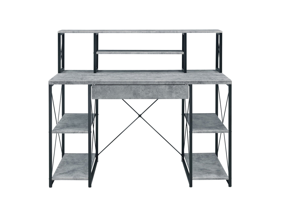 Amiel All Purpose Writing Desk with Storage - Black, Dark Gray, or White, photo 7 of 12