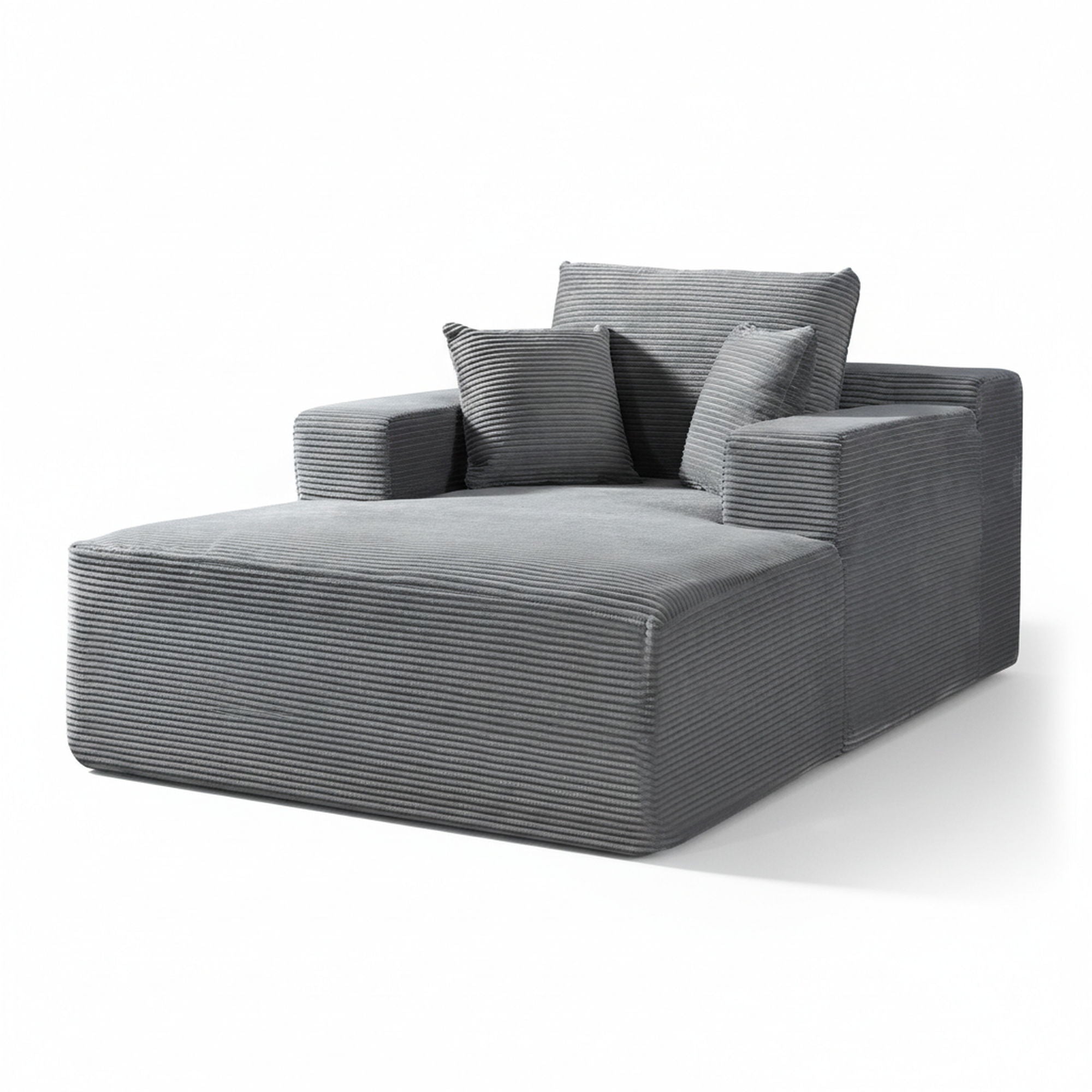 Convertible Chaise Lounge Chair With Wide Armrest & Throw Pillows by HouseOfZazla