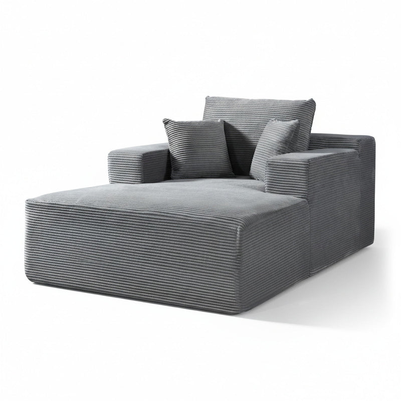 Convertible Chaise Lounge Chair With Wide Armrest & Throw Pillows by HouseOfZazla