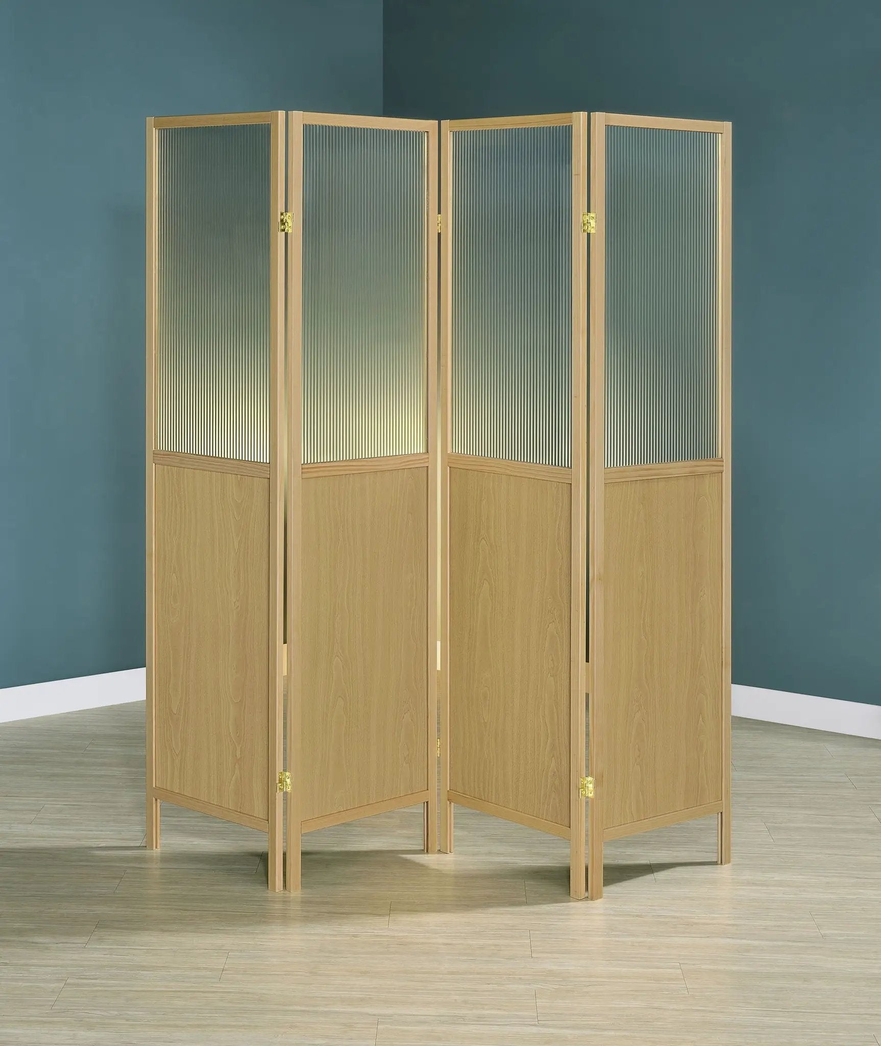 Mattison 4-Panel Room Divider Folding Shoji Screen Natural by Unique Piece Furniture