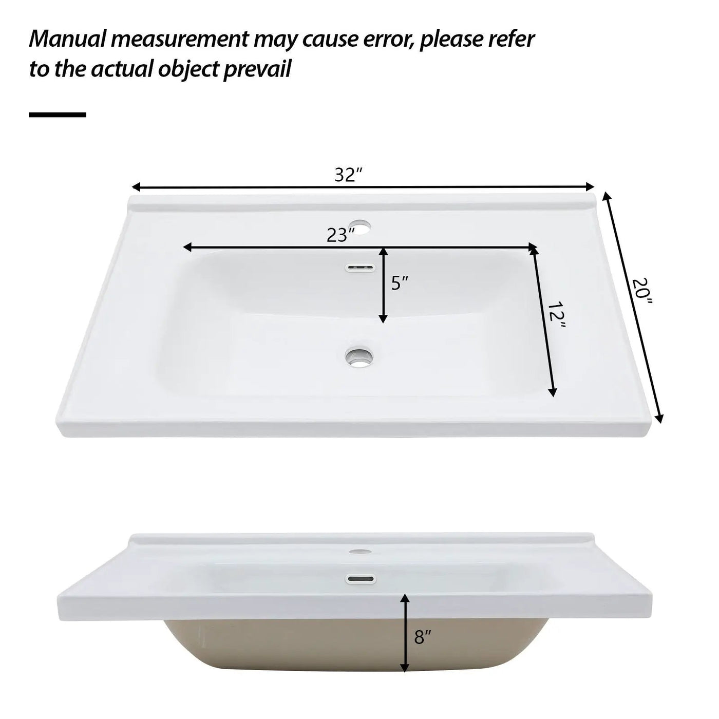 Modern Rectangular Vanity Top With Overflow For Bathroom by HouseOfZazla