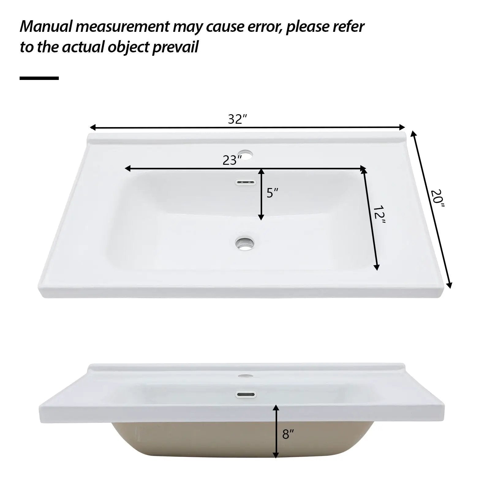 Modern Rectangular Vanity Top With Overflow For Bathroom by HouseOfZazla