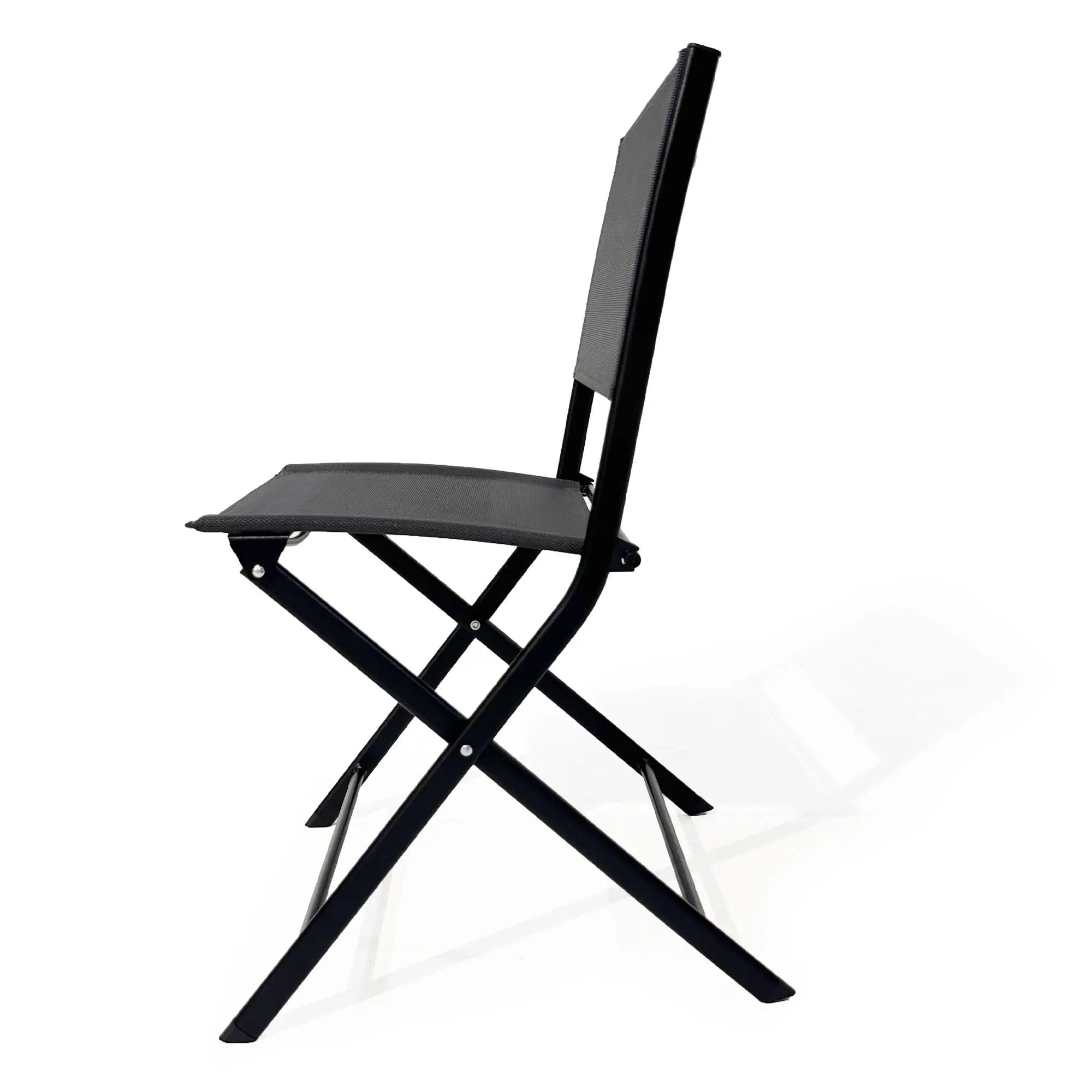 3 Piece Patio Bistro Set, Patio Set Of Foldable Patio Table And Chairs, Outdoor Patio Furniture Sets - Black by Unique Piece Furniture