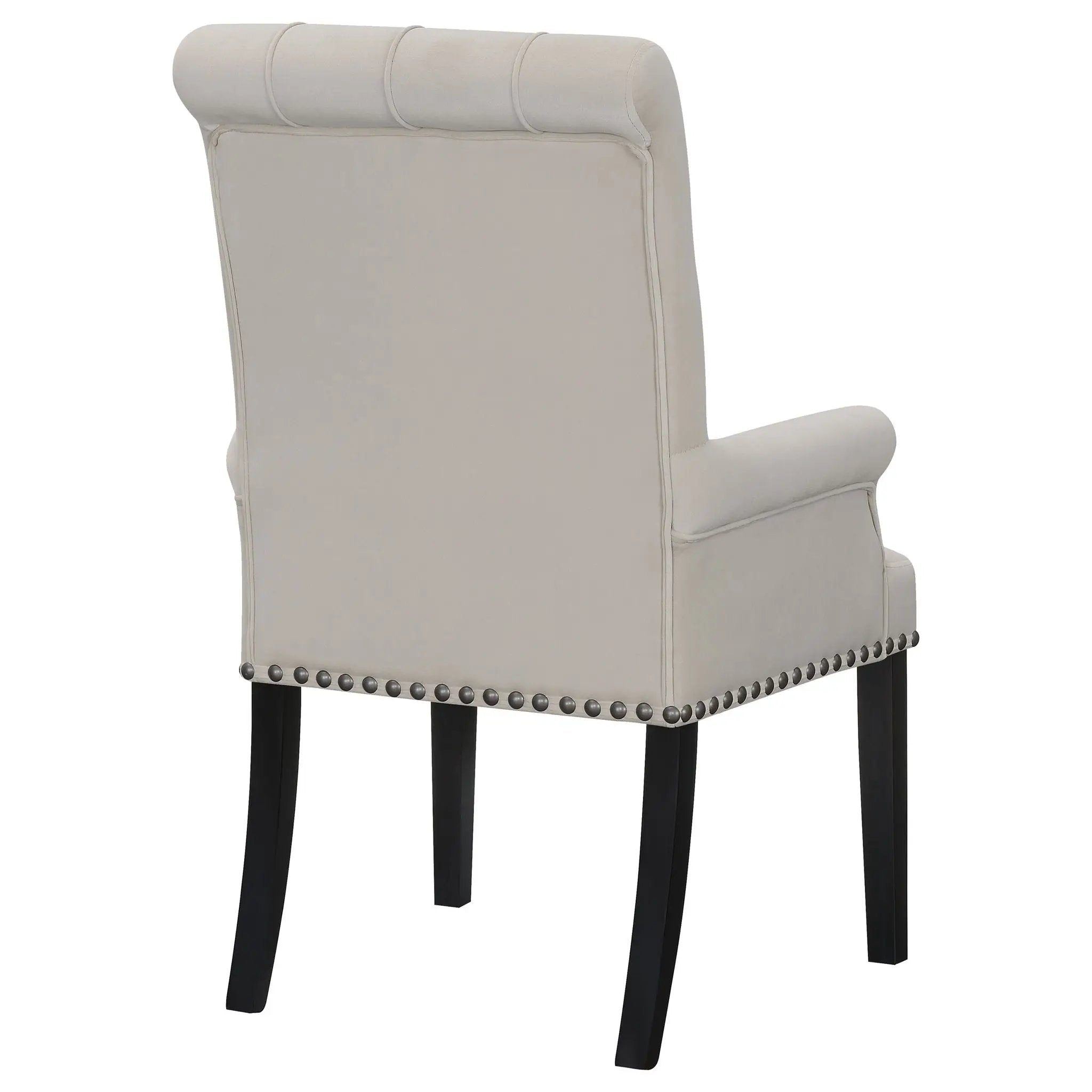 Alana Velvet Upholstered Dining Arm Chair Sand by Unique Piece Furniture
