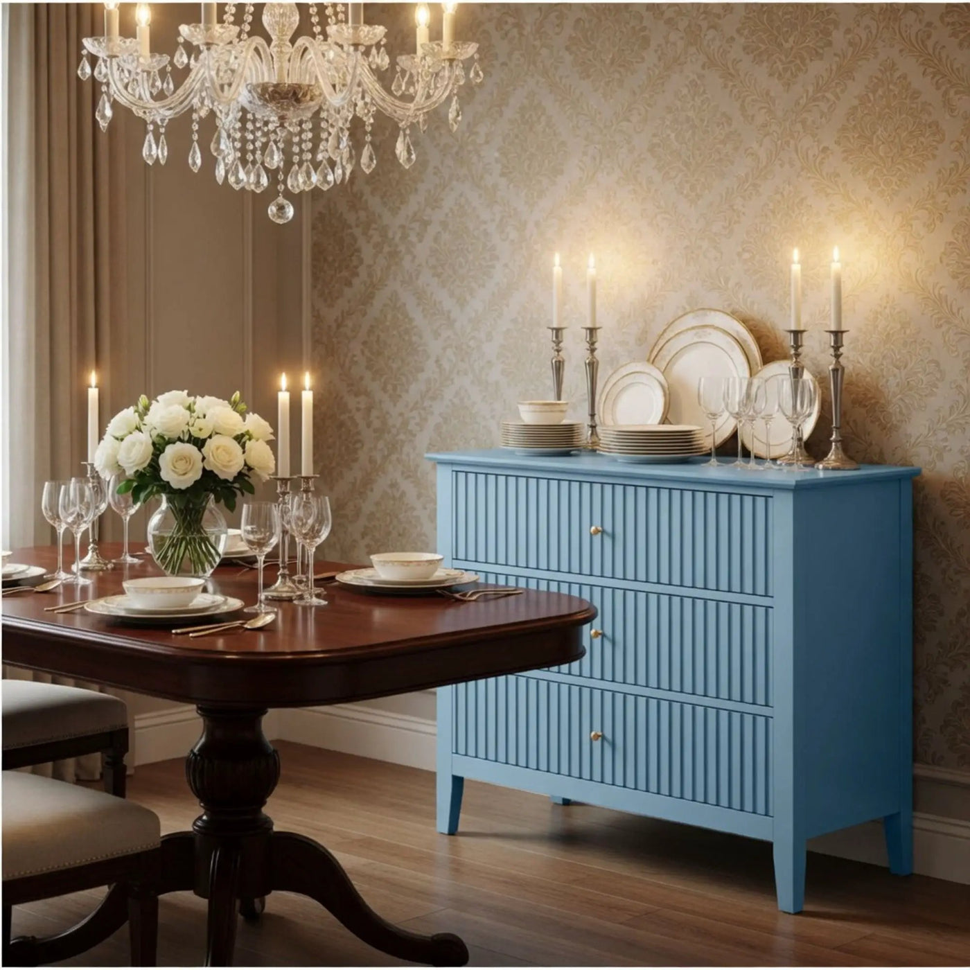 Fluted 3 Drawer Nightstand With Soft Close Slides by HouseOfZazla