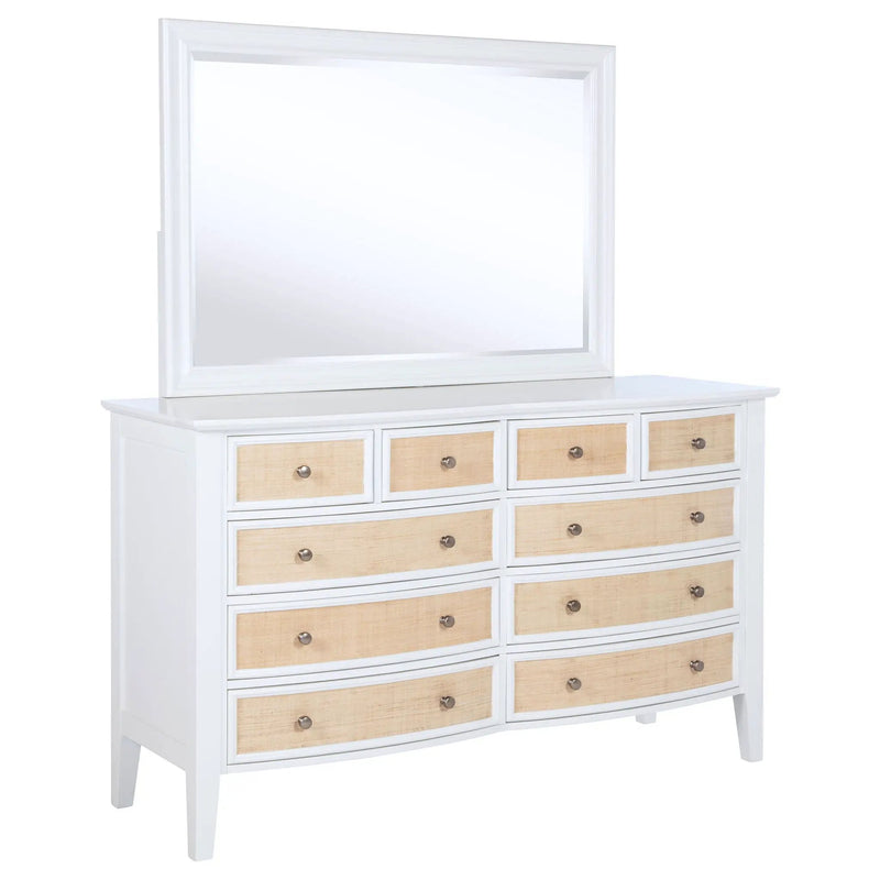 Bexhill 10-drawer Dresser and Mirror White by Unique Piece Furniture