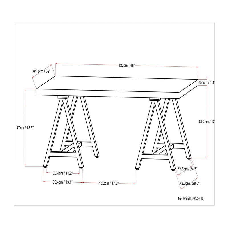 Sawhorse - Handcrafted Solid Table by Unique Piece Furniture