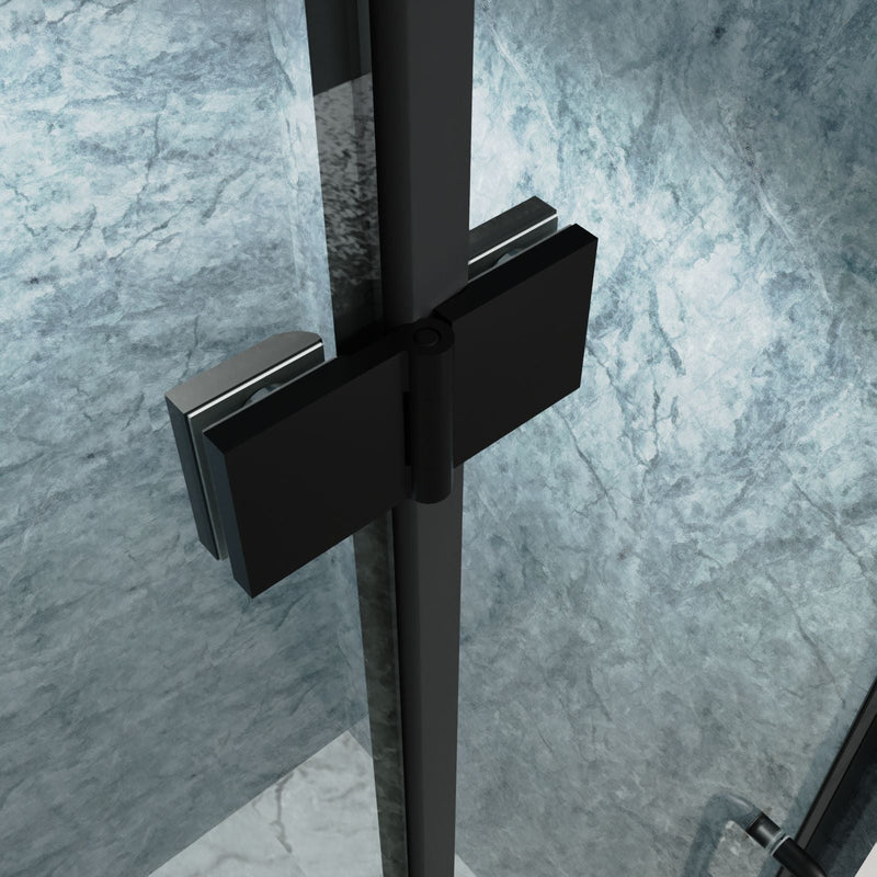Bi-Fold Semi-Frameless Shower Doors In Matte With Clear Glass by HouseOfZazla