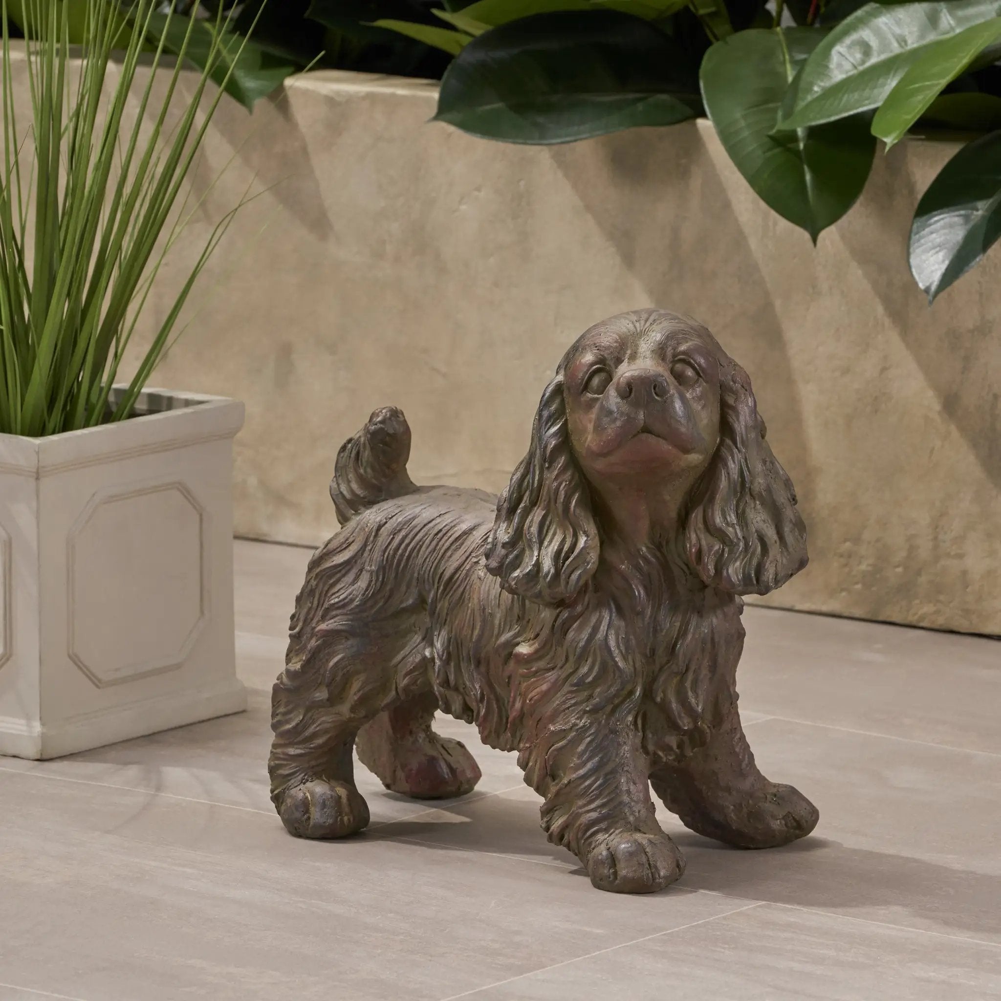 Josie Dog Cast Stone Garden Statue by HouseOfZazla