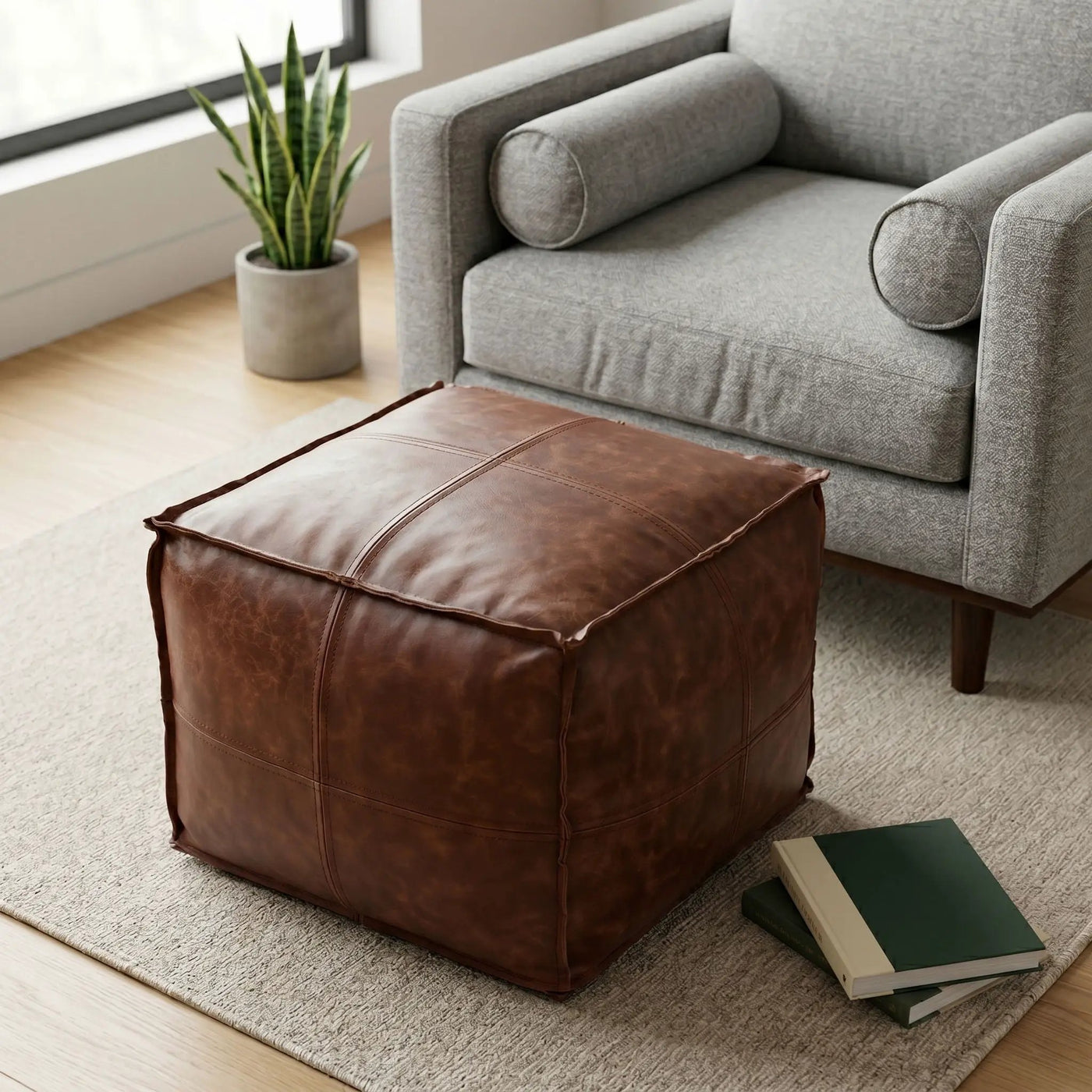 Sheffield - Handcrafted Square Pouf by HouseOfZazla
