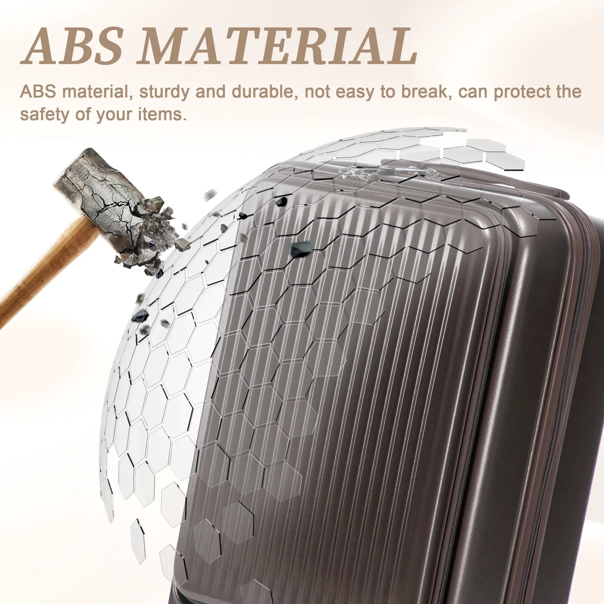 14' & 20' ABS Spinner Wheel Luggage Set with Cosmetic Case by HouseOfZazla