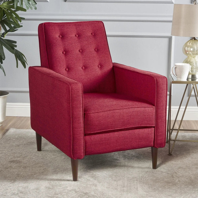 Mid-Century Modern Recliner With Button Tufted Waffle Stitch by HouseOfZazla