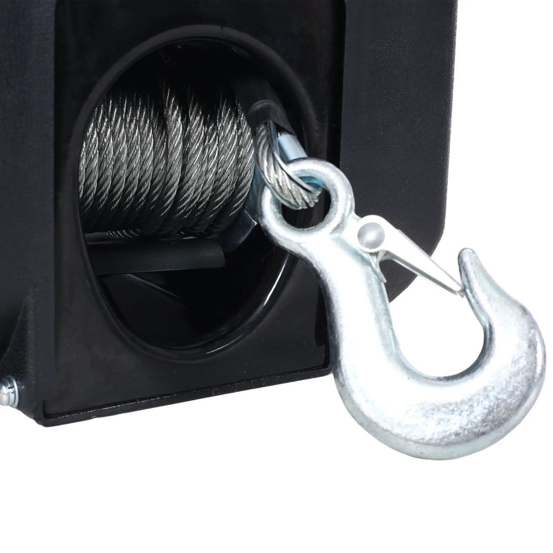 Reversible Electric Trailer Winch For Boats Up To 5000 Lbs With Galvanized Wire Rope And Casing - Black by HouseOfZazla