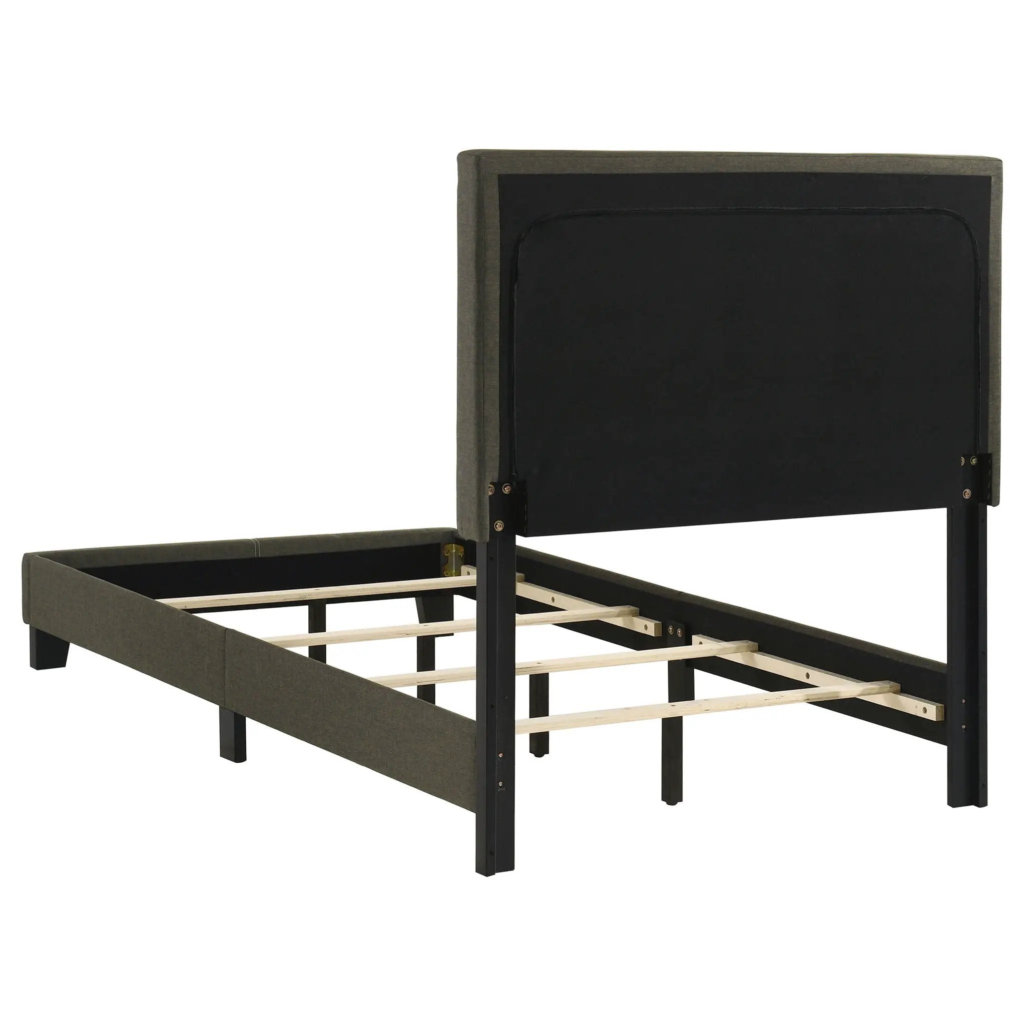 Boyd Upholstered Twin Panel Bed Charcoal by Unique Piece Furniture