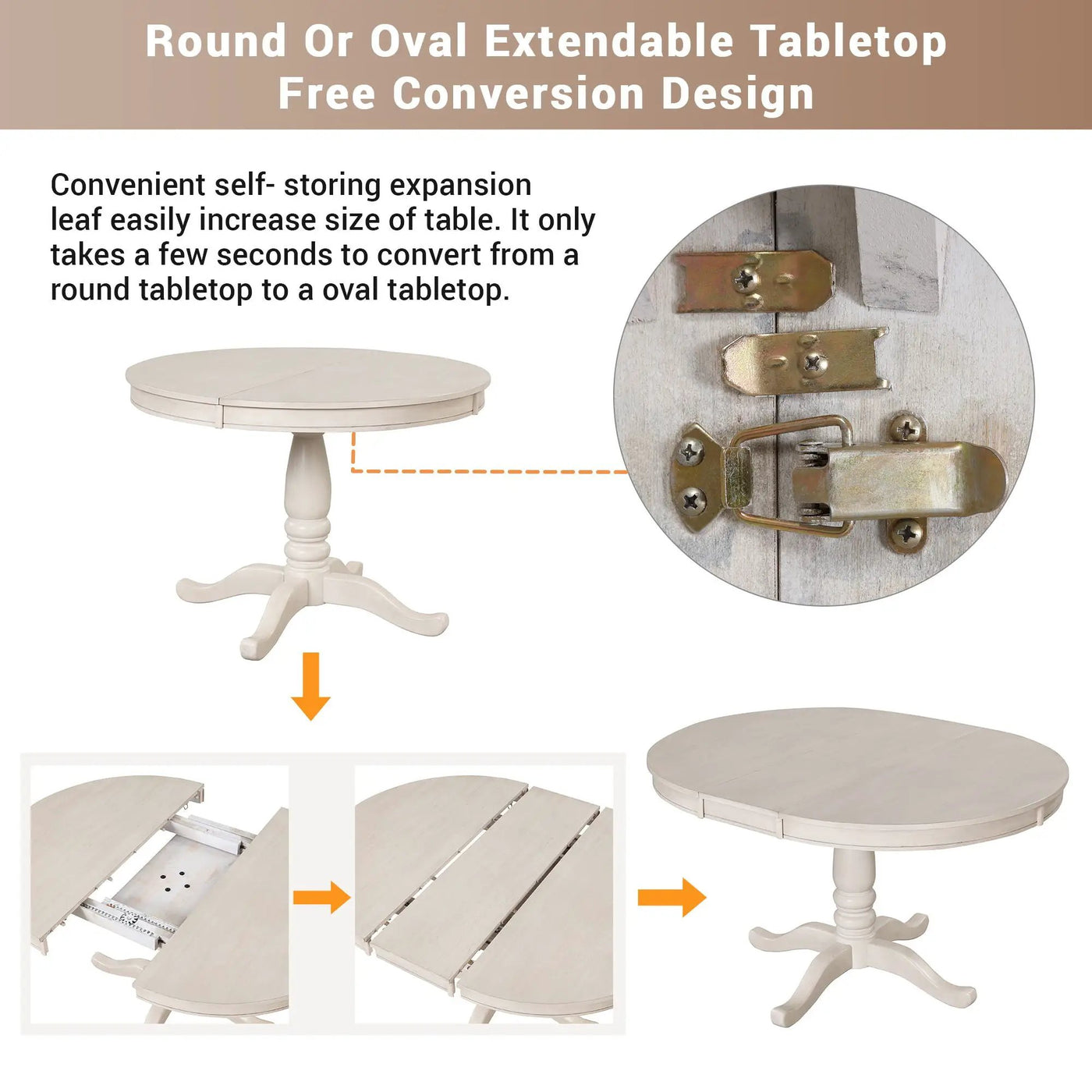 Modern Dining Table Set For 4, Round Table And 4 Kitchen Room Chairs, 5 Piece Kitchen Table Set For Dining Room, Dinette, Breakfast Nook by Unique Piece Furniture