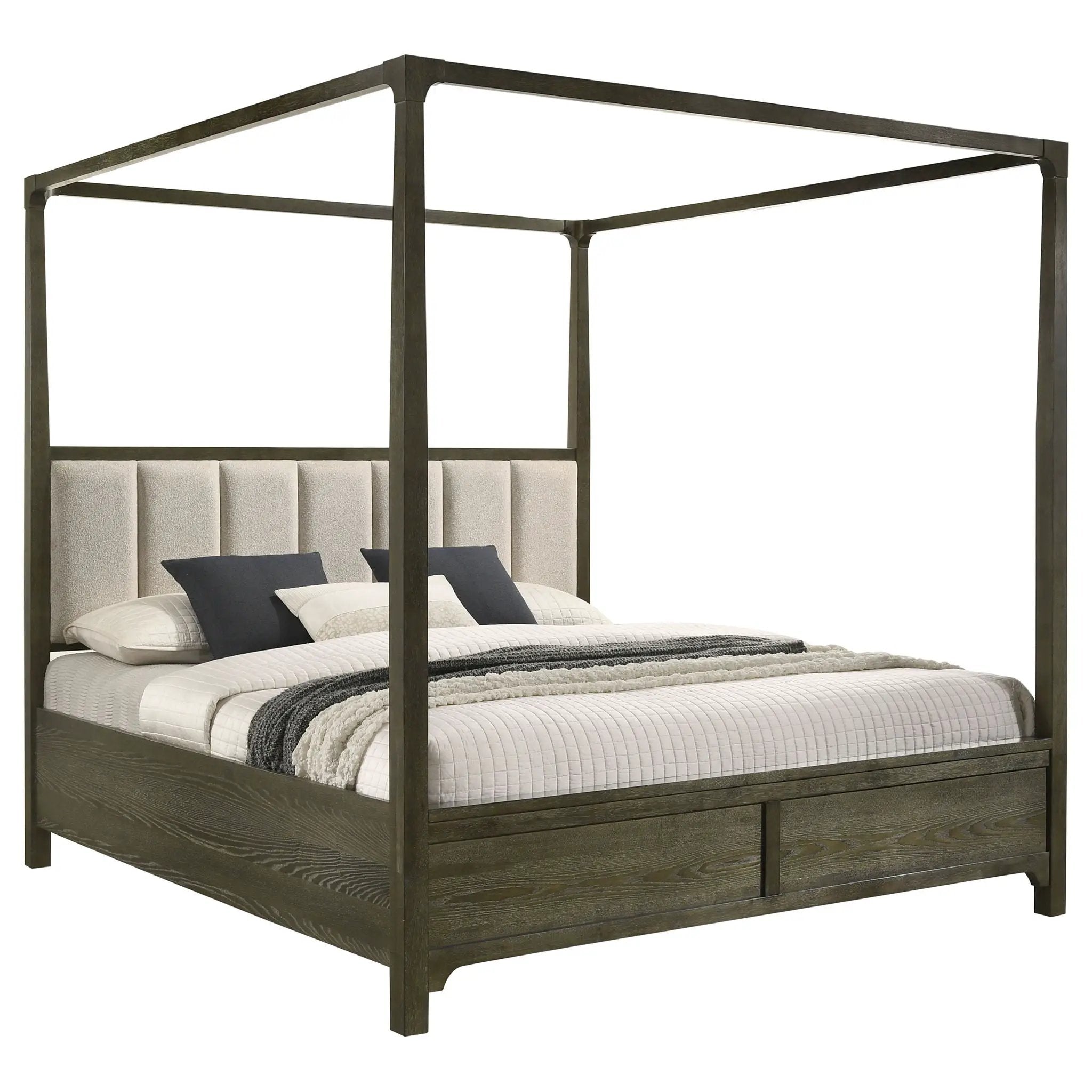 Gran Park California King Four Poster Canopy Bed Dark Cocoa by Unique Piece Furniture