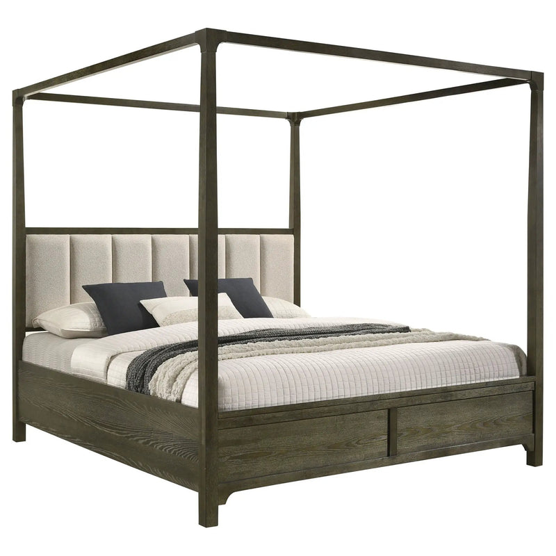 Gran Park California King Four Poster Canopy Bed Dark Cocoa by Unique Piece Furniture