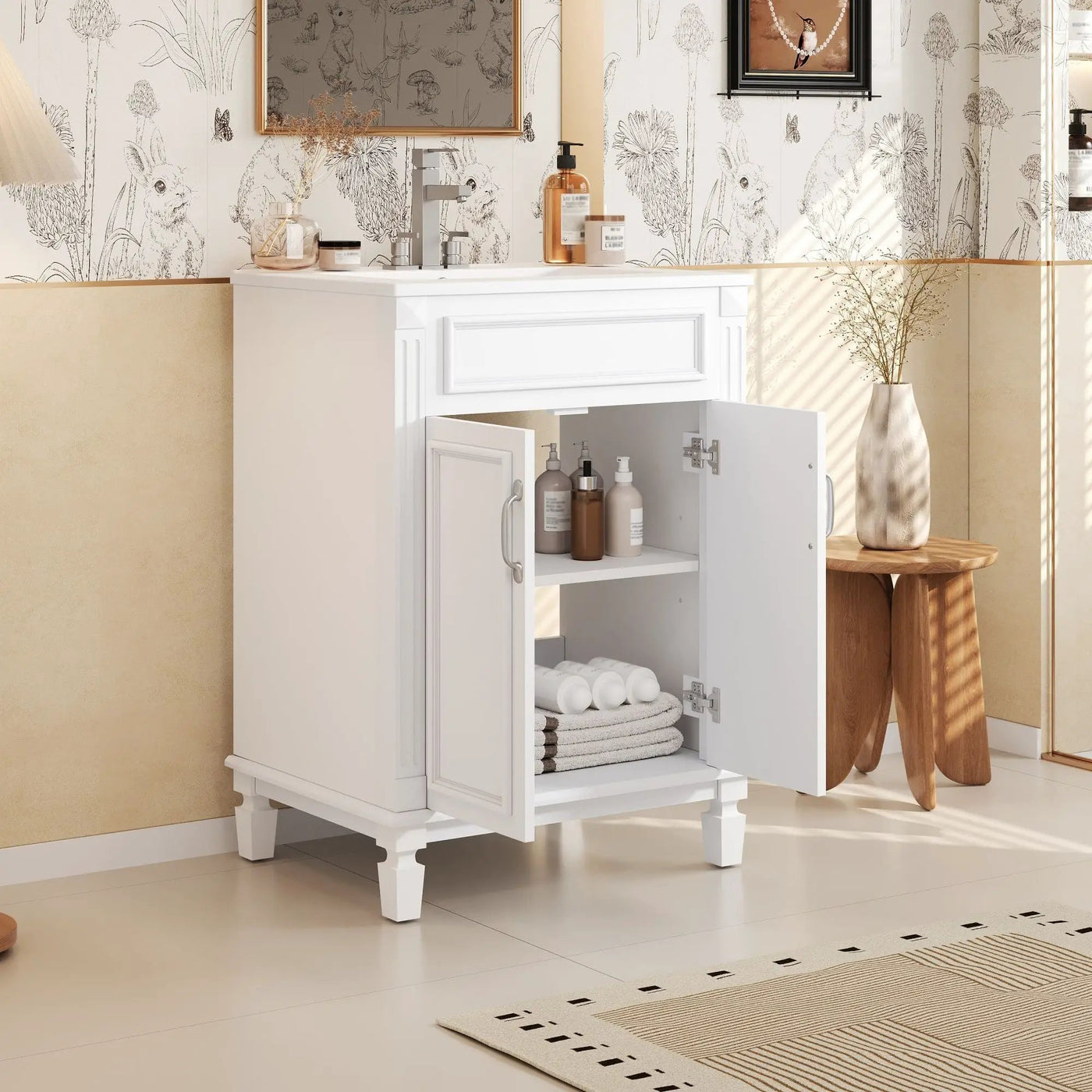 Bathroom Vanity With Top Sink and Soft Closing Doors by HouseOfZazla