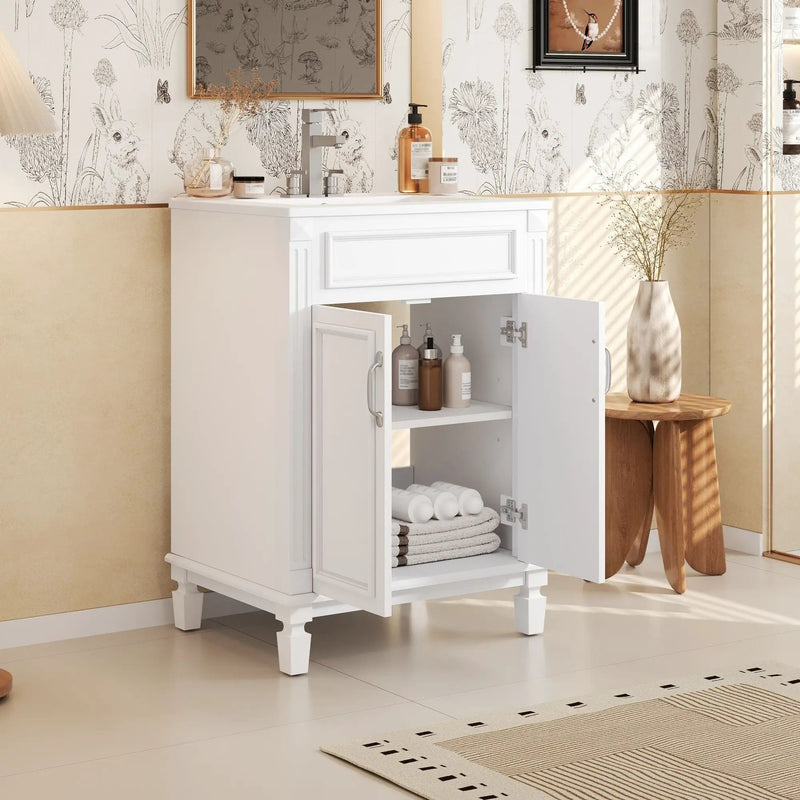 Bathroom Vanity With Top Sink, Cabinet With 2 Soft Closing Doors by Unique Piece Furniture