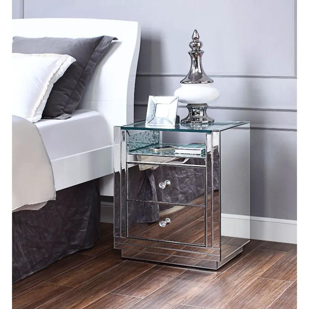 Nysa - 20" X 14" Accent Table - Mirrored & Faux Crystals by Unique Piece Furniture