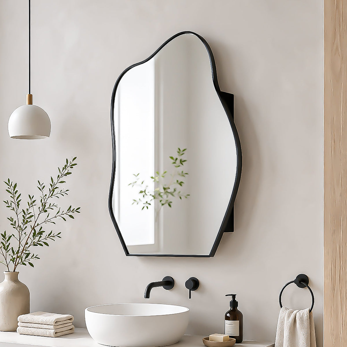 Irregular Cloud-Shaped Medicine Cabinet with Adjustable Glass Shelves - Matte, photo 4 of 10