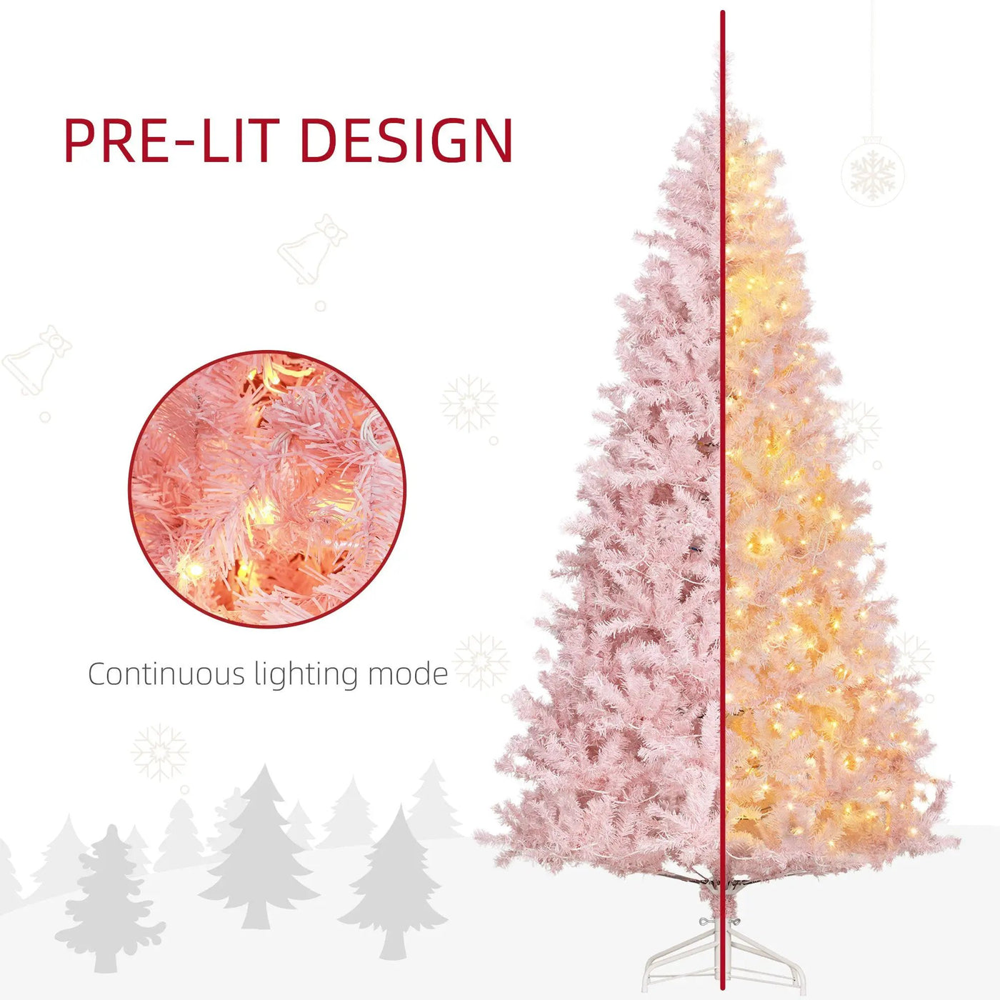 HOMCOM 7.5' Tall Prelit Christmas Tree by HouseOfZazla