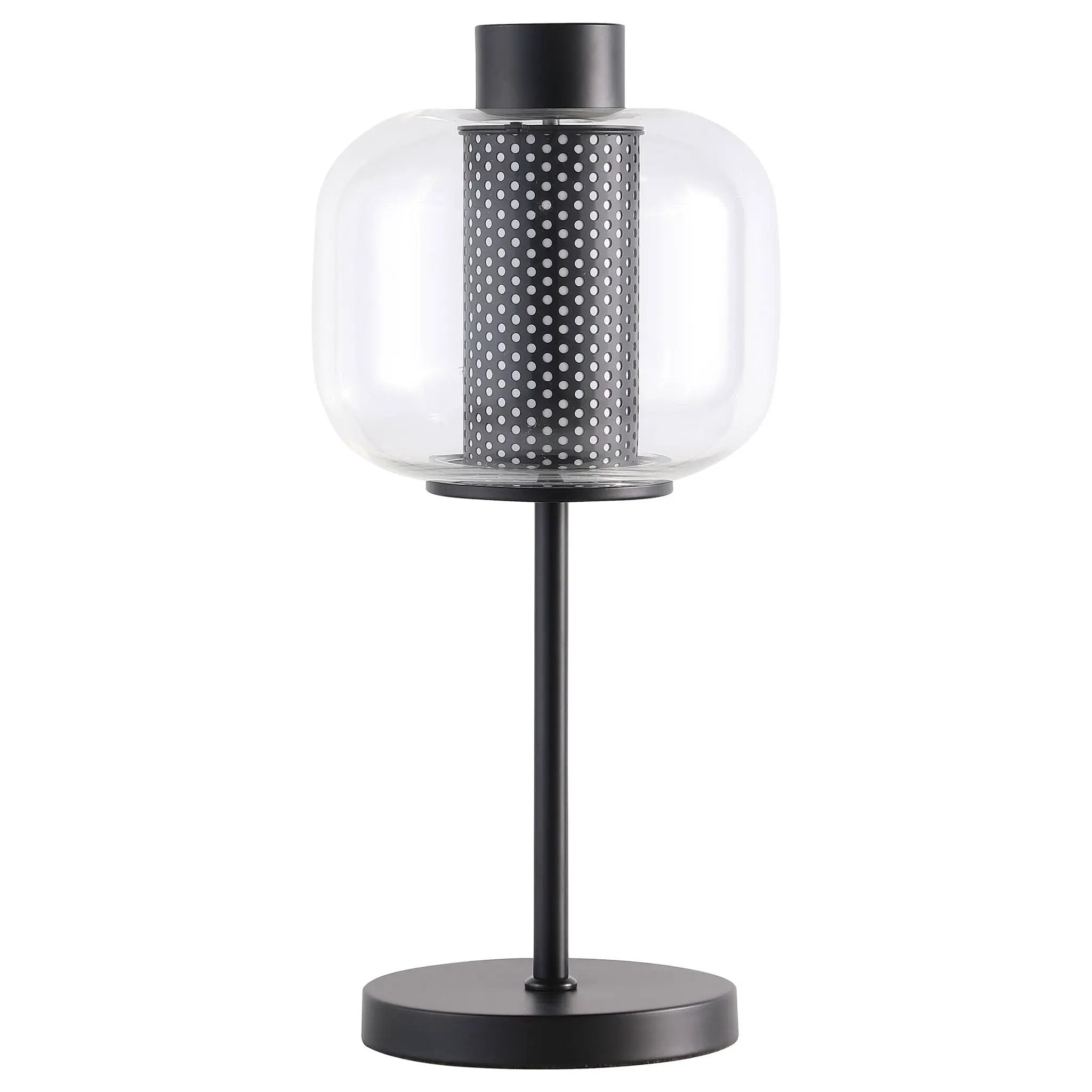 Ingrid 22-inch Glass Shade Bedside Table Lamp Black by Unique Piece Furniture
