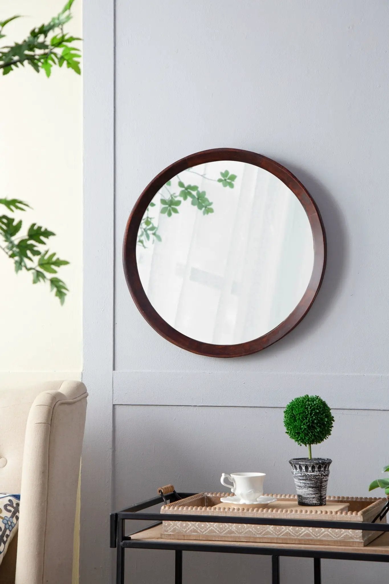 Transitional Decor Style Wall Mirror Decor With Frame For Bathroom by HouseOfZazla