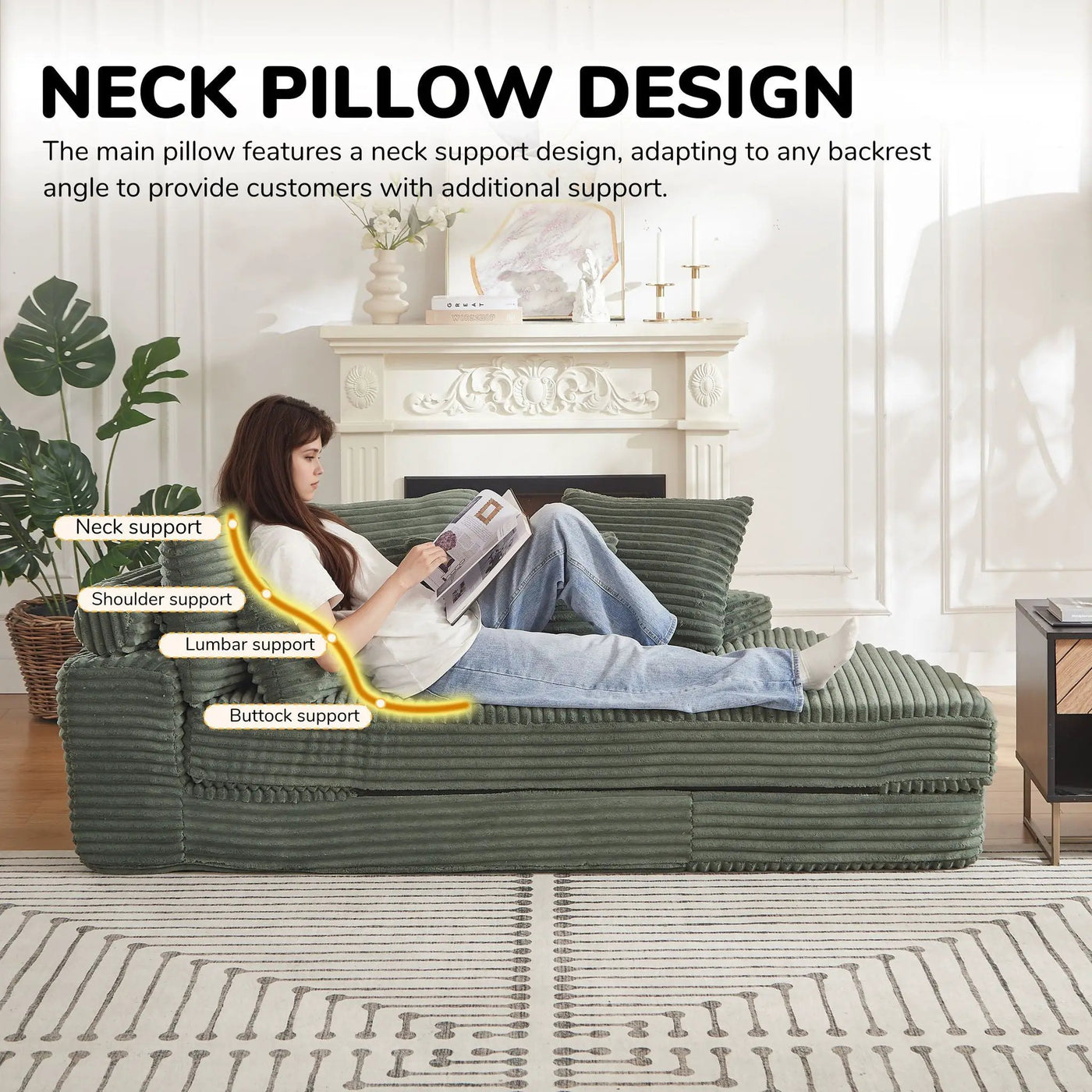 Semi Circular 2 In 1 Sofa Bed With Neck Pillow by HouseOfZazla